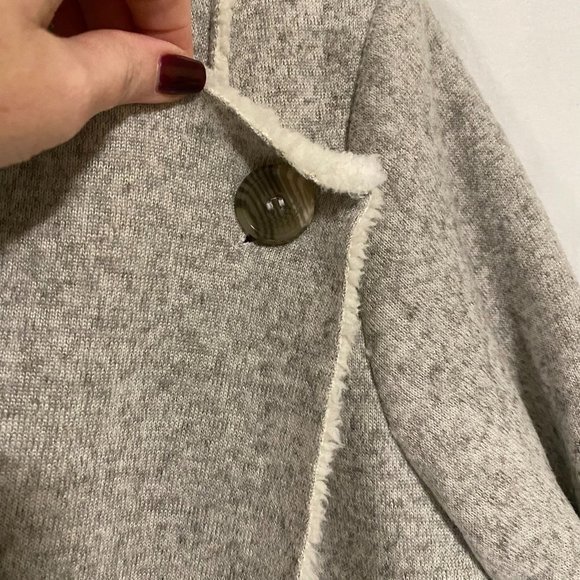 Jack by BB Dakota Alessia Shearling Lined Knit Gray Jacket Size Small - Picture 3 of 9